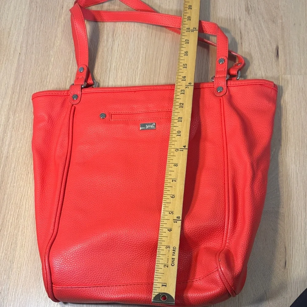 Jane Coral Leather Tote Bag